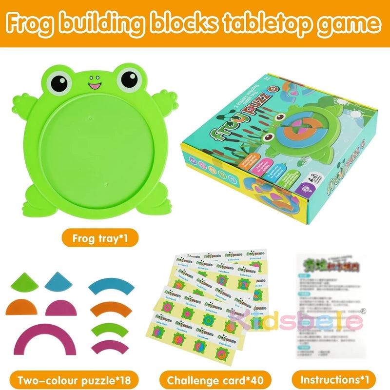 Quebra-Cabeça Montessori Educativo Sapo Colorido - 18 Peças