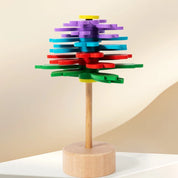 Flor rotativa de madeira para aliviar o estresse, vara para aliviar a ansiedade e o estresse, artefato educacional sensorial, brinquedo de descompressão, presentes