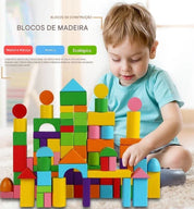 Blocos de Construção de Madeira Educativos - Explore a Criatividade