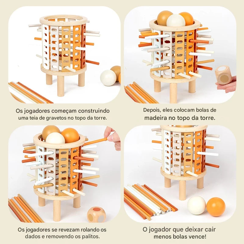 Jogo Educacional Montessori de Habilidades Motoras para Crianças