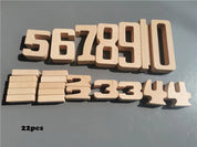 Blocos Numéricos de Madeira Montessori Educativos