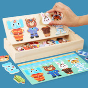 Quebra-Cabeça de Vestir Ursos e Coelhos - Educação Montessori