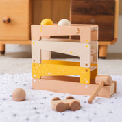 Brinquedo De Montagem De Pista De Madeira, Brinquedos Montessori, Carrinho De Madeira, Forma De Bebê, Treinamento De Tapping, Mão E Pé, Blocos De Construção