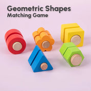 Parafusos de porca de madeira blocos de construção cor forma classificador brinquedos crianças montessori jogo de correspondência educação brinquedos sensoriais habilidades motoras finas