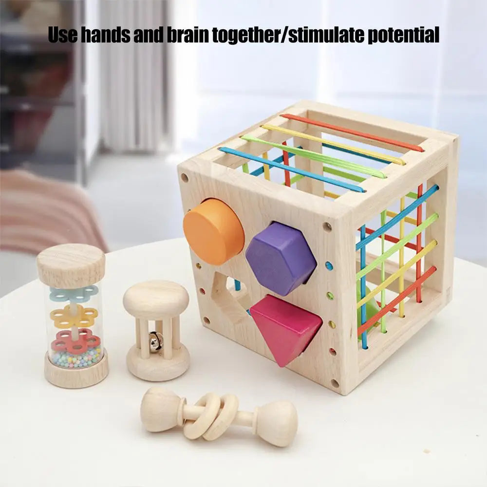 Brinquedo sensorial de motor fino, cubo sensorial para classificação de formas de cores, idade de 1 a 3 anos, meninos e meninas, desenvolve atividades de habilidades motoras finas para