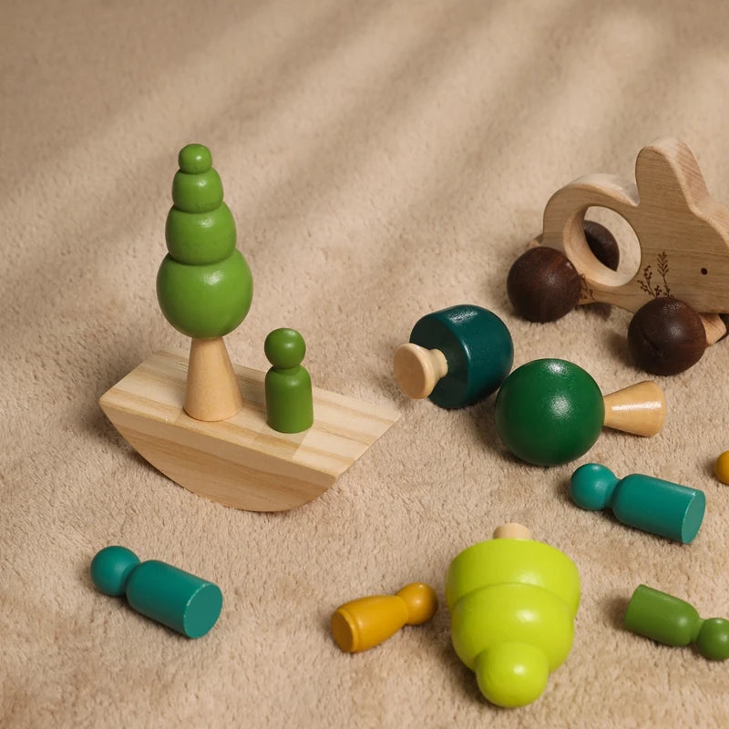 Quebra-cabeças jogo educativo montessori bebê feixe de equilíbrio jogo brinquedos para crianças estilo nórdico blocos de construção de madeira brinquedos para crianças