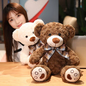 Urso de Pelúcia Clássico Macio com Laço - 35 a 60 cm