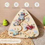 Placa Labirinto de Madeira Montessori para Bebês