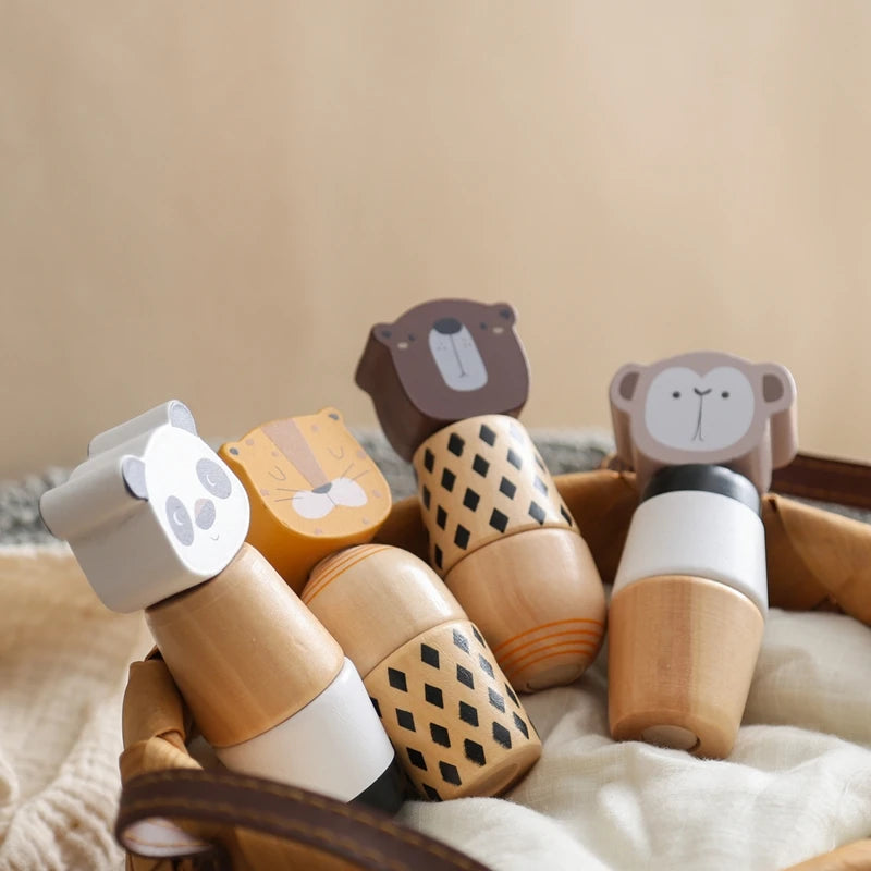 Montessori brinquedos para bebês de madeira dos desenhos animados animal quebra-cabeça brinquedo educação do bebê jogo de quebra-cabeça recém-nascido mão e pé exercício brinquedo