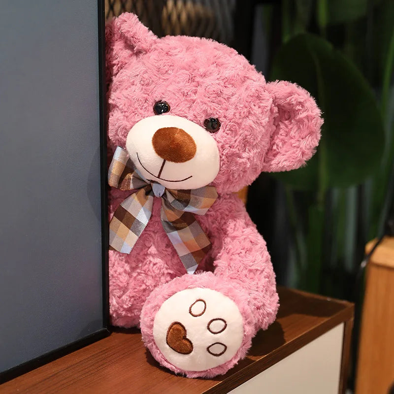 Urso de Pelúcia Clássico Macio com Laço - 35 a 60 cm