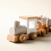 Brinquedo de trem montessori de madeira, fazenda de desenhos animados, oceano, floresta, animal, trem, jogo de empilhamento de madeira para bebê, brinquedo educacional precoce, presente para bebê