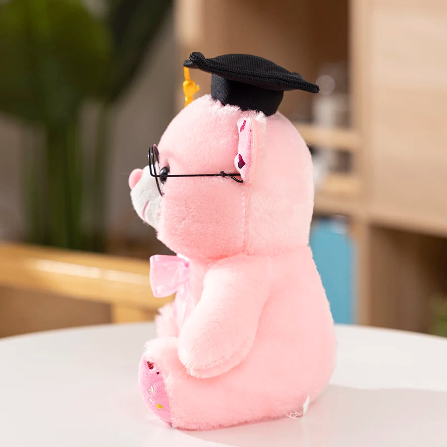 1 peça 23cm urso de formatura brinquedo de pelúcia bonito urso de pelúcia boneca macia meninos meninas estudantes presente de formatura