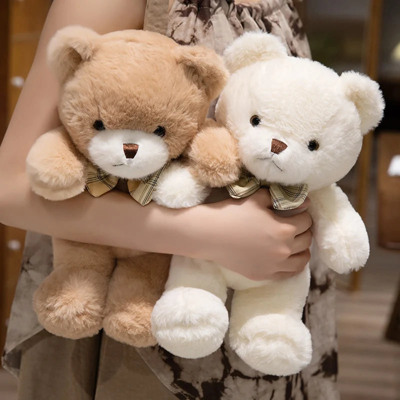 30cm kawaii colorido laço urso boneca brinquedo de pelúcia abraço urso boneca presente aniversário travesseiro de pelúcia casa sala estar quarto