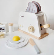 Cozinha de madeira fingir jogar brinquedo simulação máquina café de madeira torradeira misturador alimentos do bebê aprendizagem precoce brinquedos educativos
