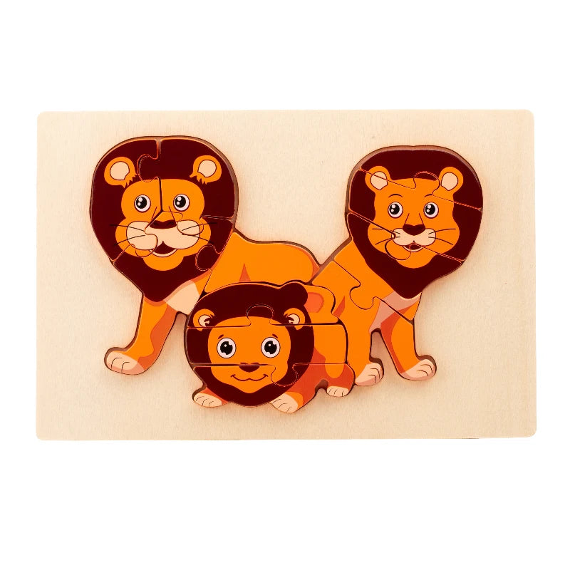 Enigma animal madeira para pai e filho, jogo educativo do bebê