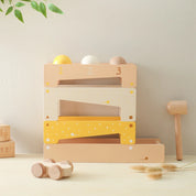 Brinquedo De Montagem De Pista De Madeira, Brinquedos Montessori, Carrinho De Madeira, Forma De Bebê, Treinamento De Tapping, Mão E Pé, Blocos De Construção