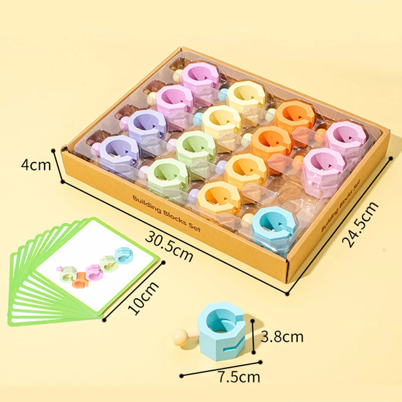 Brinquedo Peças de Montagem - Sensorial Montessori em Madeira