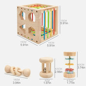 Brinquedo sensorial de motor fino, cubo sensorial para classificação de formas de cores, idade de 1 a 3 anos, meninos e meninas, desenvolve atividades de habilidades motoras finas para