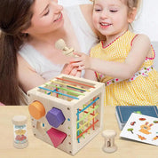 Brinquedo sensorial de motor fino, cubo sensorial para classificação de formas de cores, idade de 1 a 3 anos, meninos e meninas, desenvolve atividades de habilidades motoras finas para