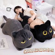 Almofada de Pelúcia Gato Preto Kawaii - Conforto e Charme