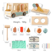 Brinquedos de sorvete de madeira para crianças, Pretend Play Simulation, Cone de sorvete Montessori, Brinquedos de cozinha, Presentes educativos pré-escolares
