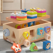 Carrinho de Madeira Infantil Montessori Educacional e Sensorial