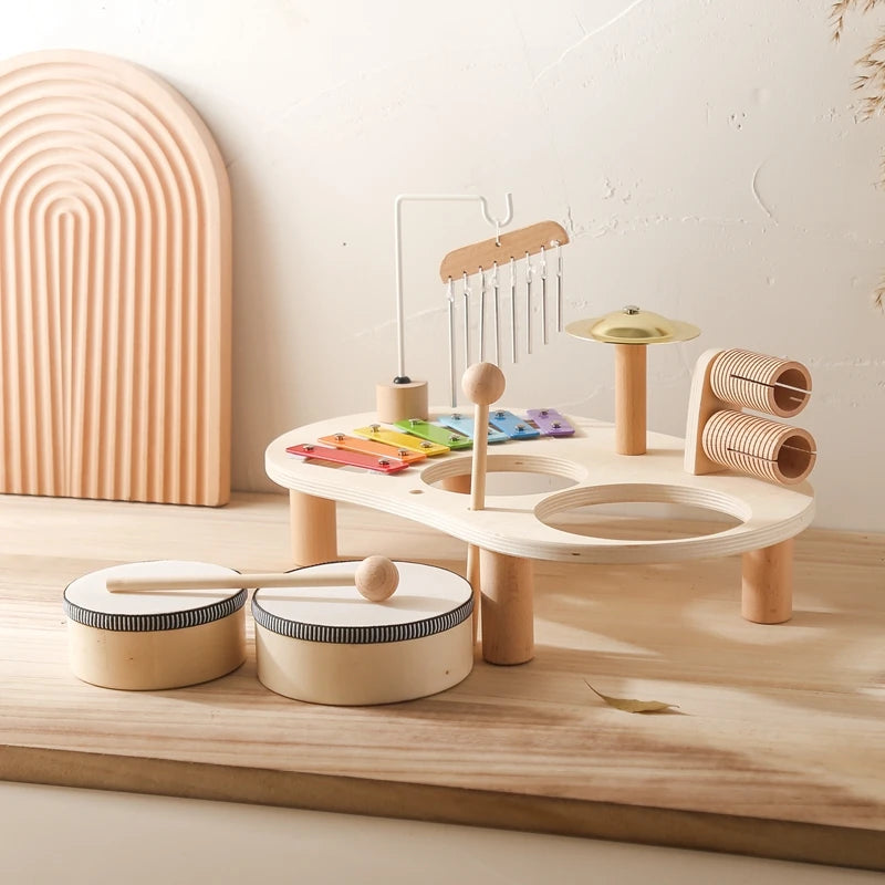 Instrumentos Musicais Montessori de Madeira para Crianças