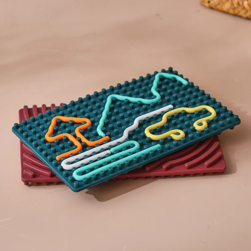 Tabuleiro Sensorial Montessori de Silicone para Crianças