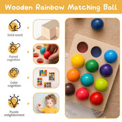 Jogo de Correspondência Montessori de Madeira Arco Íris