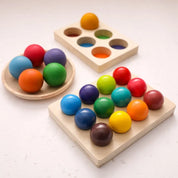 Jogo de Correspondência Montessori de Madeira Arco Íris