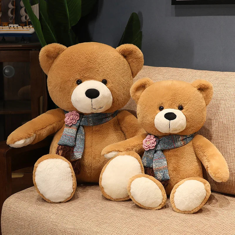 Urso de Pelúcia Clássico Macio com Laço - 35 a 60 cm