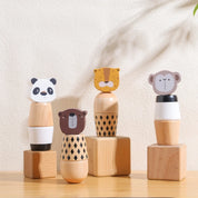 Montessori brinquedos para bebês de madeira dos desenhos animados animal quebra-cabeça brinquedo educação do bebê jogo de quebra-cabeça recém-nascido mão e pé exercício brinquedo