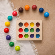 Jogo de Correspondência Montessori de Madeira Arco Íris