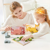 Bebê animal threading brinquedos de madeira empilhamento brinquedos blocos jogos de tabuleiro brinquedos de madeira bebê animal amarrando rosqueamento contas brinquedos presente