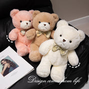 30cm kawaii colorido laço urso boneca brinquedo de pelúcia abraço urso boneca presente aniversário travesseiro de pelúcia casa sala estar quarto