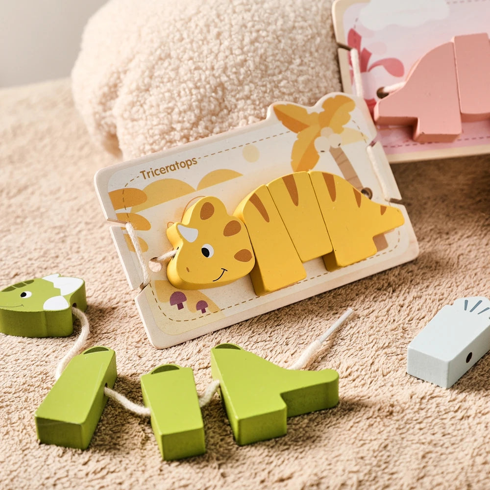 Brinquedo Montessori de Dinossauro em Madeira