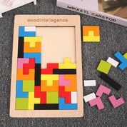 Quebra-Cabeça Tetris de Madeira Educativo Montessori para Crianças