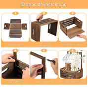 Organizador de Brinquedos em Madeira com Alça Portátil