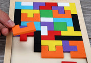 Quebra-Cabeça Tetris de Madeira Educativo Montessori para Crianças