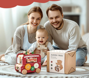 Brinquedos de caixa ocupada de madeira para crianças, brinquedos do bebê montessori, jogos educativos, 5 em 1 ônibus, 0-12 meses