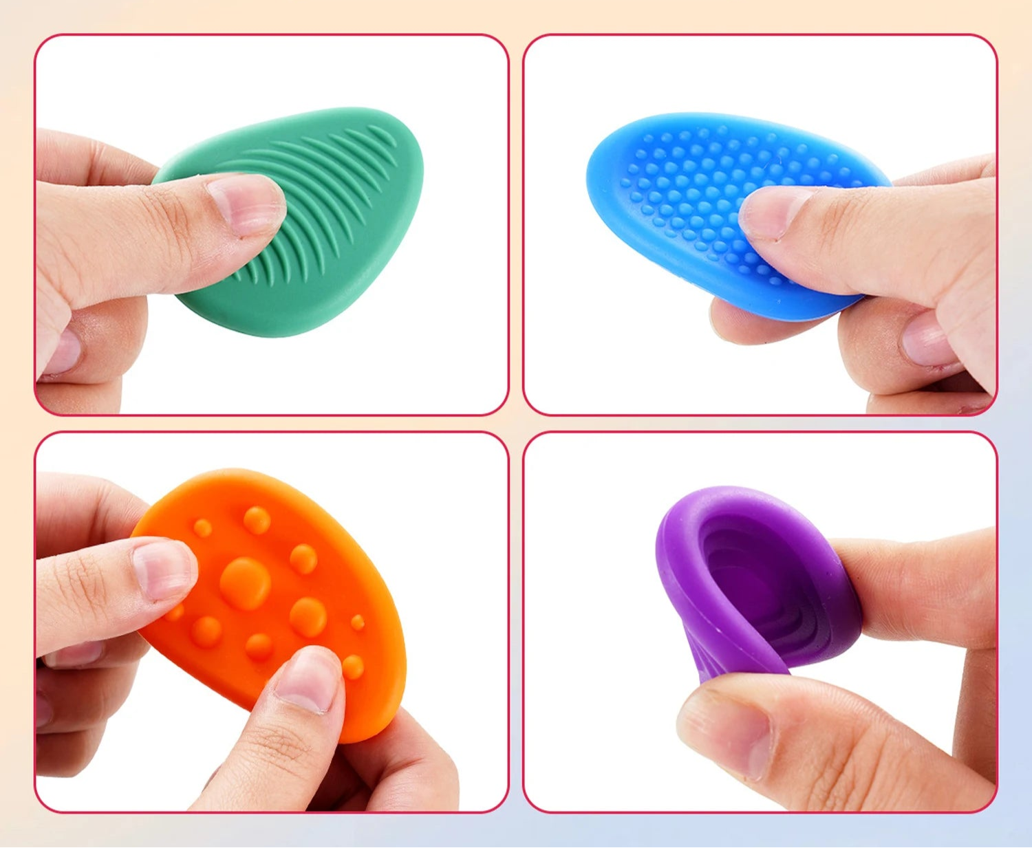 Conjunto Sensorial de Pedras de Silicone para Crianças - Alívio e Concentração