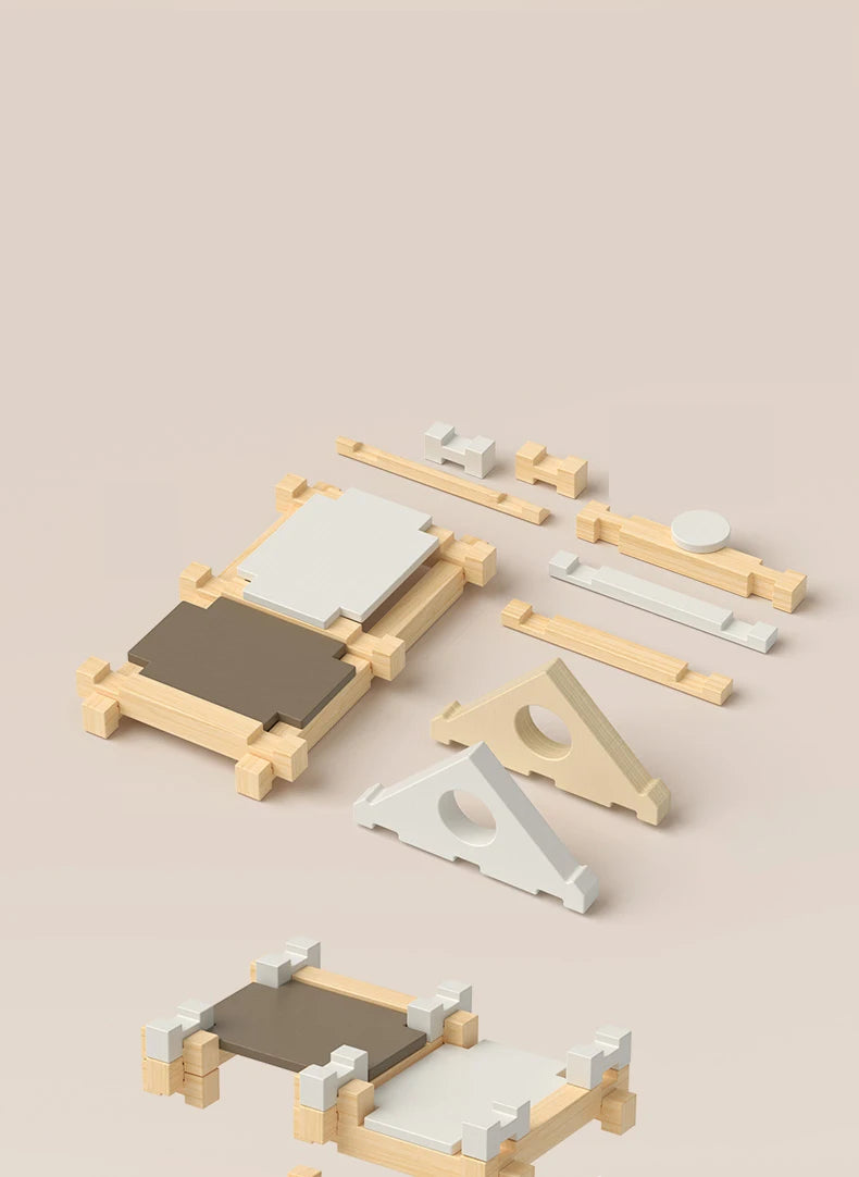 Quebra-Cabeça 3D de Madeira Montessori Várias Opções de Montagem - 100 Peças