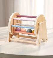 Brinquedos montessori para bebês, aprendizagem precoce, bola de madeira, tambor, exercício de audição, cor, cognição, trem de coordenação mão-olho