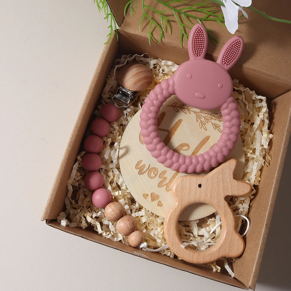 Kit Presente Mordedores e Chocalhos para Bebês