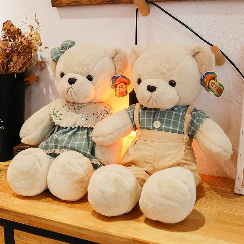 80cm bonito macio fresco casal urso brinquedos de pelúcia kawaii presente de natal travesseiro crianças brinquedos de pelúcia decoração do quarto ponto urso de pelúcia