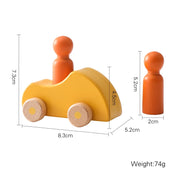 Brinquedo do bebê faia blocos de madeira dos desenhos animados carro vilão educacional montessori brinquedos criança dentição cérebro jogo artesanal presente aniversário do bebê