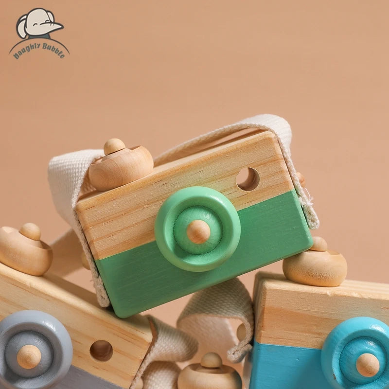 Nordic Wooden Baby Toys, Camera Pendant, Brinquedos Montessori para Crianças, Presentes DIY, Presente de Enfermagem, Bloco, Moda, 1Pc