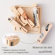 Quebra-Cabeça Montessori de Madeira com Animais da Floresta
