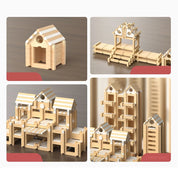 Quebra-Cabeça 3D de Madeira Montessori Várias Opções de Montagem - 100 Peças