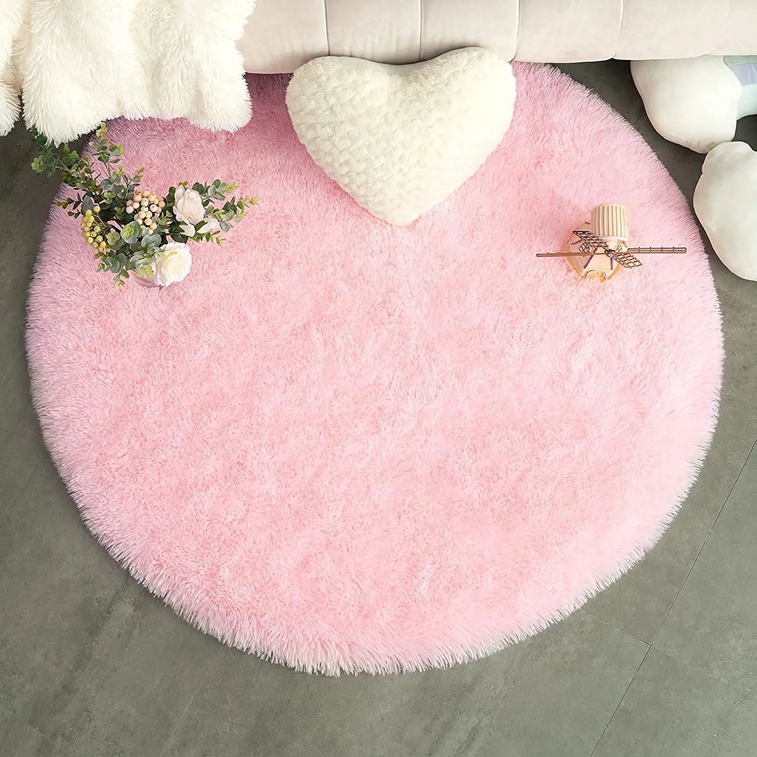 Tapete de Pelúcia Redondo Fofo para Crianças - Conforto e Elegância